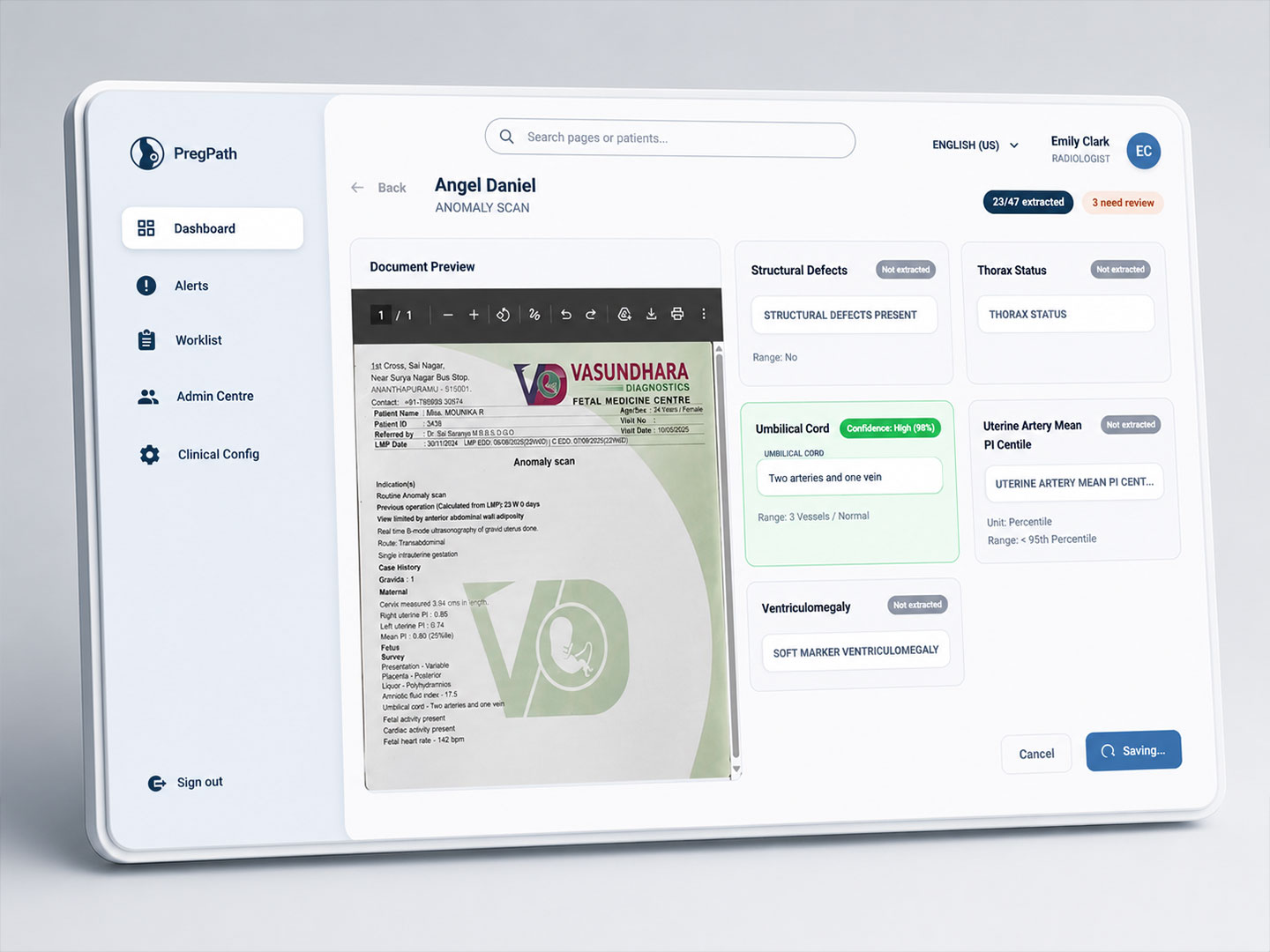 PregPath clinical insights and alerts